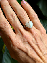 Load image into Gallery viewer, SALTY COLLECTION Heart Shaped Mother of Pearl Sterling Silver Ring, Size 7-7.25