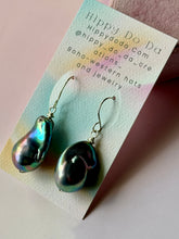 Load image into Gallery viewer, Mermaid Large Iridescent Peacock Baroque Pearl Sterling Silver Earrings