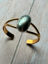 Load image into Gallery viewer, SALTY COLLECTION Mabe Pearl Mixed Metal Sterling and Brass Adjustable Cuff