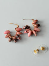 Load image into Gallery viewer, Rhodonite Gold Fill Hoop style Earrings