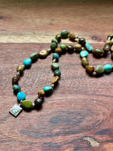 Load image into Gallery viewer, Mighty Hubei Turquoise and Sterling Silver Hand Knotted Necklace
