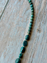 Load image into Gallery viewer, Graduated Beaded Dark Blue Turquoise Necklace