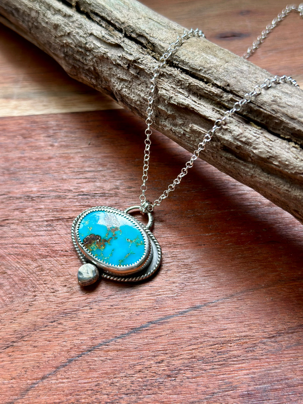 Hubei Turquoise Sterling Silver Necklace