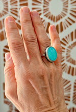 Load image into Gallery viewer, Beautiful Campitos Sonoran Turquoise Sterling Silver Ring, Size 7.75