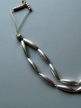 Load image into Gallery viewer, Hand Knotted Vintage Silver Torpedo Necklace