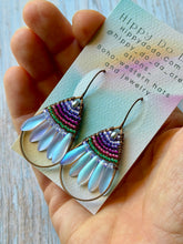 Load image into Gallery viewer, Rustic Copper Beaded Petal Fan Earrings, Hypoallergenic