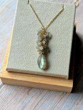 Load image into Gallery viewer, Labradorite Waterfall Vermeil Dainty Necklace