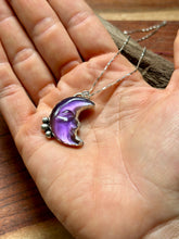 Load image into Gallery viewer, Moonface Amethyst and MOP Doublet Sterling Silver Necklace
