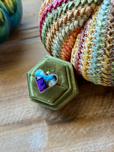 Load image into Gallery viewer, Heart Shaped Mojave Turquoise Sterling Silver Ring, Size 7.75