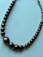 Load image into Gallery viewer, Beautiful Peacock Iridescent Luster Baroque Pearl Statement Necklace