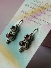 Load image into Gallery viewer, Garnet Sterling Silver Dangle Earrings