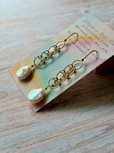 Load image into Gallery viewer, Baroque Freshwater Pearl Cascade Dangle Earrings