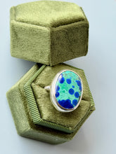 Load image into Gallery viewer, Bluebird Azurite Sterling Silver Ring, size 6.75