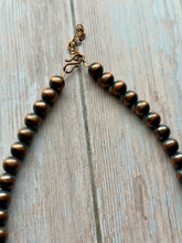 Load image into Gallery viewer, Oxidized Copper Pearl Necklace