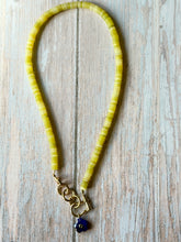 Load image into Gallery viewer, Chartreuse Jade Beaded Carabiner Necklace