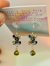 Load image into Gallery viewer, Vintage Multi Gemstone Sterling Silver Earrings