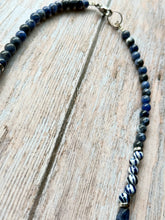 Load image into Gallery viewer, Autumn Refresh Vintage Sea Glass and Sodalite Gemstone Necklace