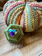 Load image into Gallery viewer, Heart Shaped Mojave Turquoise Sterling Silver Ring, Size 7.75
