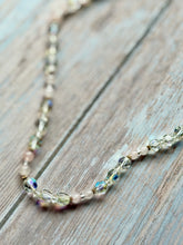 Load image into Gallery viewer, Autumn Refresh Hand Knotted Rose Quartz and Swarovski Crystal Vintage Necklace
