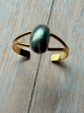 Load image into Gallery viewer, SALTY COLLECTION Mabe Pearl Mixed Metal Sterling and Brass Adjustable Cuff
