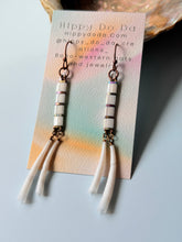 Load image into Gallery viewer, Native BohoTila Beads and Dentalium Shell Dangle Earrings
