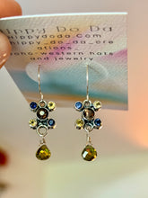 Load image into Gallery viewer, Vintage Multi Gemstone Sterling Silver Earrings
