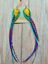 Load image into Gallery viewer, Light As A Feather FUN Rooster Feather Silver Earrings
