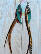 Load image into Gallery viewer, Light As A Feather FUN Rooster Feather Silver Earrings

