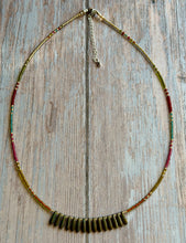 Load image into Gallery viewer, Olive Dagger Beaded Necklace
