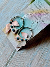 Load image into Gallery viewer, Kingman Turquoise Copper and Sterling Silver Birdie Dangles
