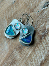Load image into Gallery viewer, Sparkly Aurora Opal Sterling Silver Earrings
