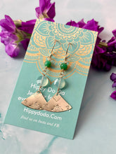 Load image into Gallery viewer, Color Therapy Aqua Chalcedony and Chrysoprase Bohemian Gold Fill Dangles
