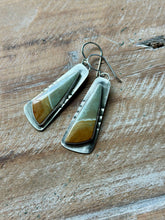 Load image into Gallery viewer, Matte Sterling Silver Picture Jasper Earrings
