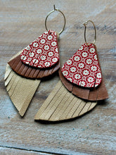 Load image into Gallery viewer, Daisy Mae Leather Dangles, Gold Hypoallergenic Hoops
