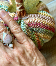 Load image into Gallery viewer, Pink Opal and Eindy Mountain Agate Sterling Silver Ring, Size 7.5
