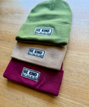 Load image into Gallery viewer, Be Kind But Take No Shit Knit Slouched Olive Green  Beanie
