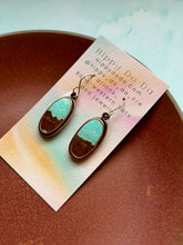 Load image into Gallery viewer, Rustic Number 8 Turquoise Dangle Earrings
