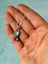 Load image into Gallery viewer, Sterling Silver Aquamarine Floral Necklace
