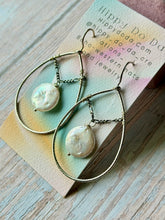 Load image into Gallery viewer, Freshwater Coin Pearl Sterling Silver Teardrop Earrings
