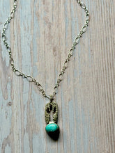 Load image into Gallery viewer, Southwestern Sierra Bella, turquoise and Sterling silver cactus necklace
