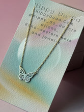 Load image into Gallery viewer, Vintage Sterling Silver and Vermeil Butterfly Necklace
