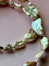 Load image into Gallery viewer, Mermaid Blushful Baroque  Pearl Sterling Silver Statement Necklace
