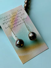 Load image into Gallery viewer, Beautiful Peacock Iridescent Luster Baroque Pearl Sterling Silver Dangle Earrings
