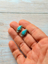 Load image into Gallery viewer, White Water Turquoise Sterling Silver Stud Earrings
