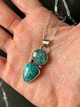 Load image into Gallery viewer, New Lander Blue Turquoise Sterling Silver Necklace, 20” Chain
