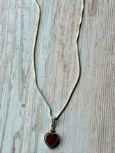 Load image into Gallery viewer, Heart Shaped Carnelian Sterling Silver Necklace
