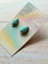 Load image into Gallery viewer, White Water Turquoise Sterling Silver Stud Earrings
