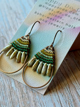 Load image into Gallery viewer, Rustic Copper Beaded Petal Fan Earrings, Hypoallergenic
