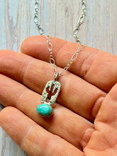 Load image into Gallery viewer, Southwestern Sierra Bella, turquoise and Sterling silver cactus necklace
