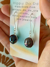 Load image into Gallery viewer, Beautiful Peacock Iridescent Luster Baroque Pearl Sterling Silver Dangle Earrings
